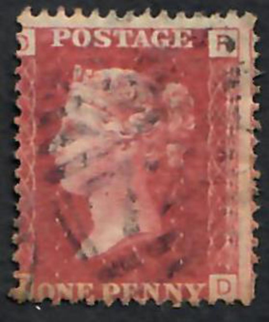 GREAT BRITAIN 1858 1d Red. Plate 114. Letters DPPD. Off centre. - 70114 - Used image 0