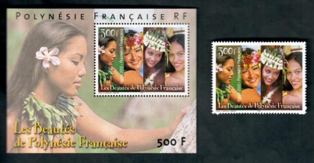 FRENCH POLYNESIA 2000 Les Beautes de Polynesie Francais. Single and miniature sheet. - 50248 - UHM image 0