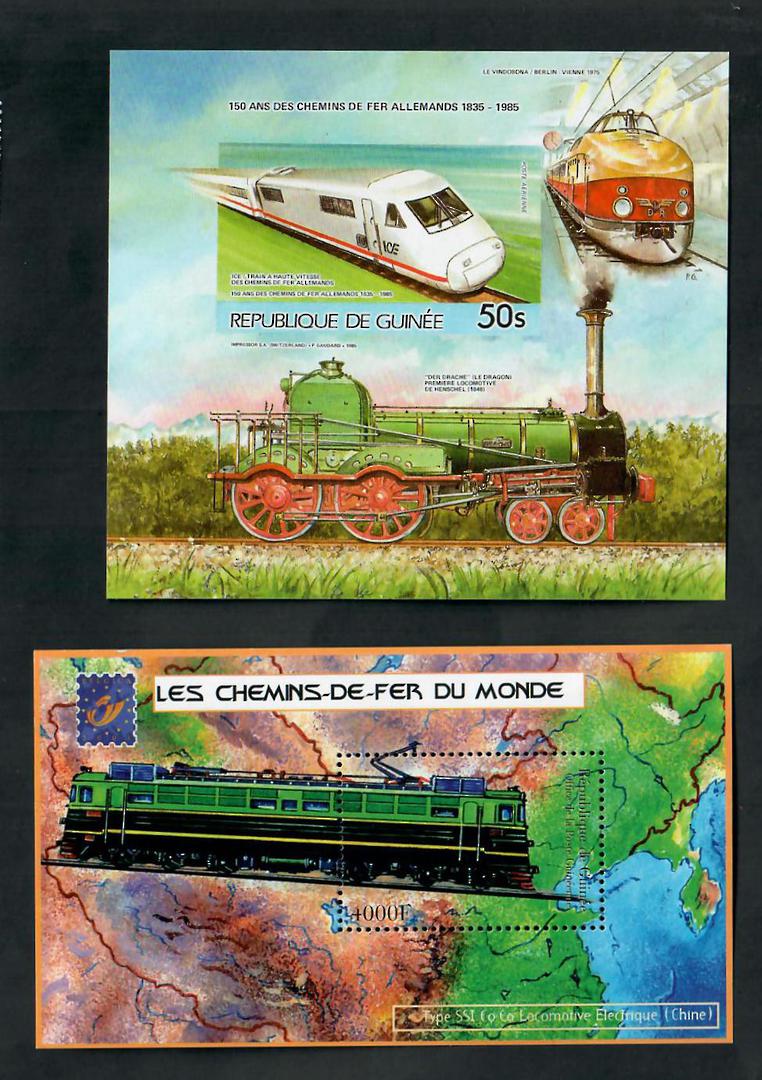 GUINEA 1985 Trains. 2 Miniature sheets. - 20516 - UHM image 0