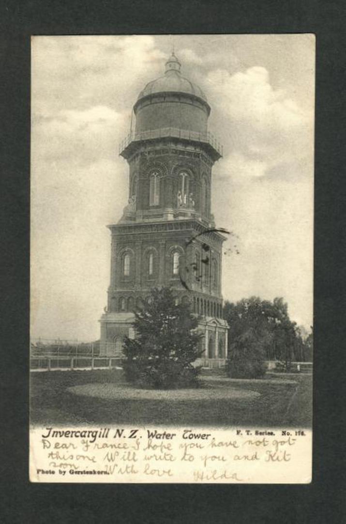Early Undivided Postcard of Water Tower Invercargill. - 49369 - Postcard image 0