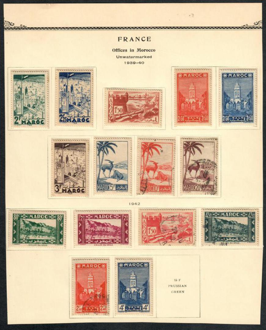 FRENCH MOROCCO 1939 Definitives. 36 values in the set of 37. Missing SG 250. Mixed mint and used. - 55181 - Mixed image 1