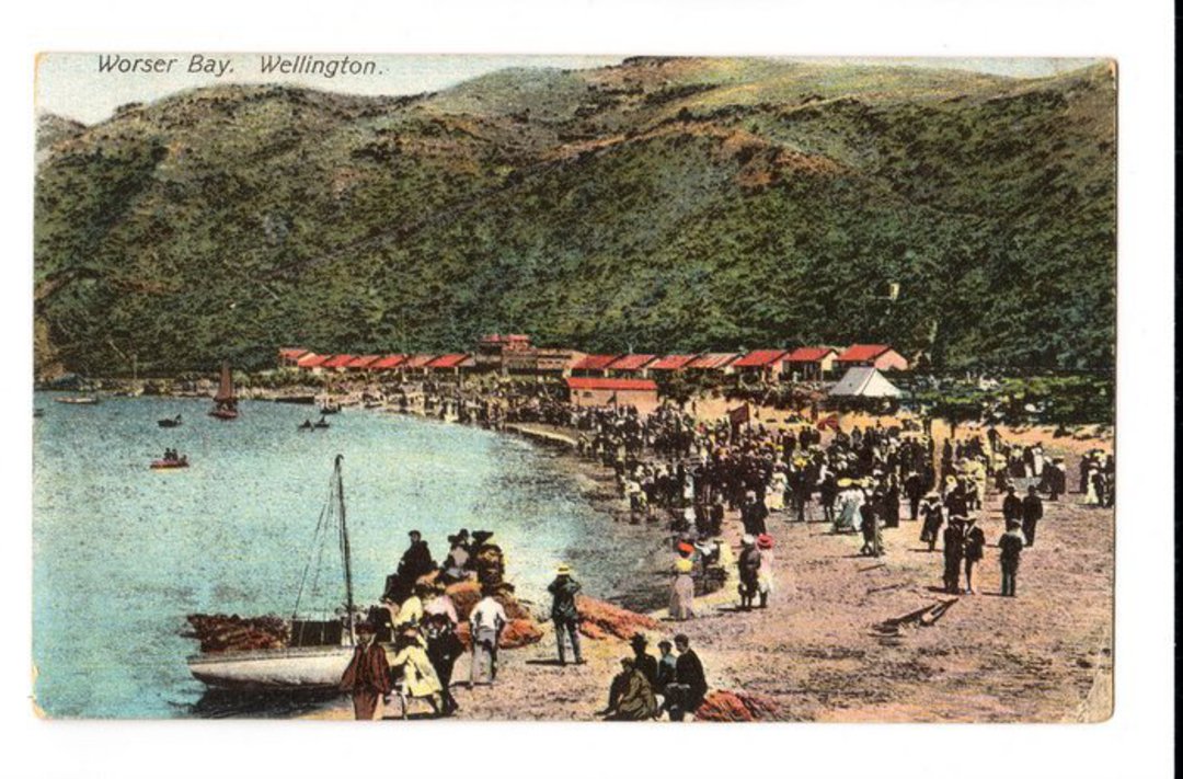 Coloured postcard of Worser Bay Wellington. - 47355 - Postcard image 0