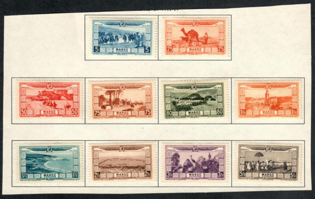FRENCH MOROCCO 1928 Flood Relief Fund. Set of 10. - 56037 - Mint image 1