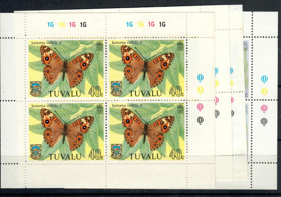 TUVALU 1981 Butterflies. Set of 4 in sheetlets of 4. - 21064 - UHM image 0