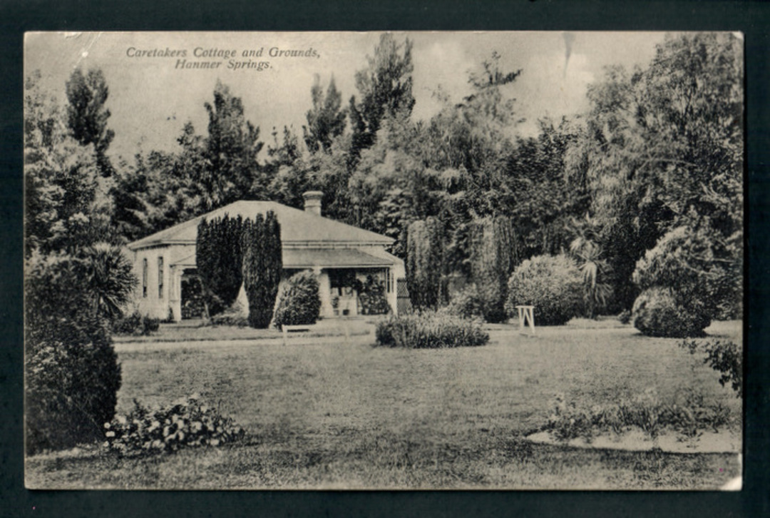 Postcard of Caretakers Cottage and Grounds Hanmer Springs. - 248251 - Postcard image 0