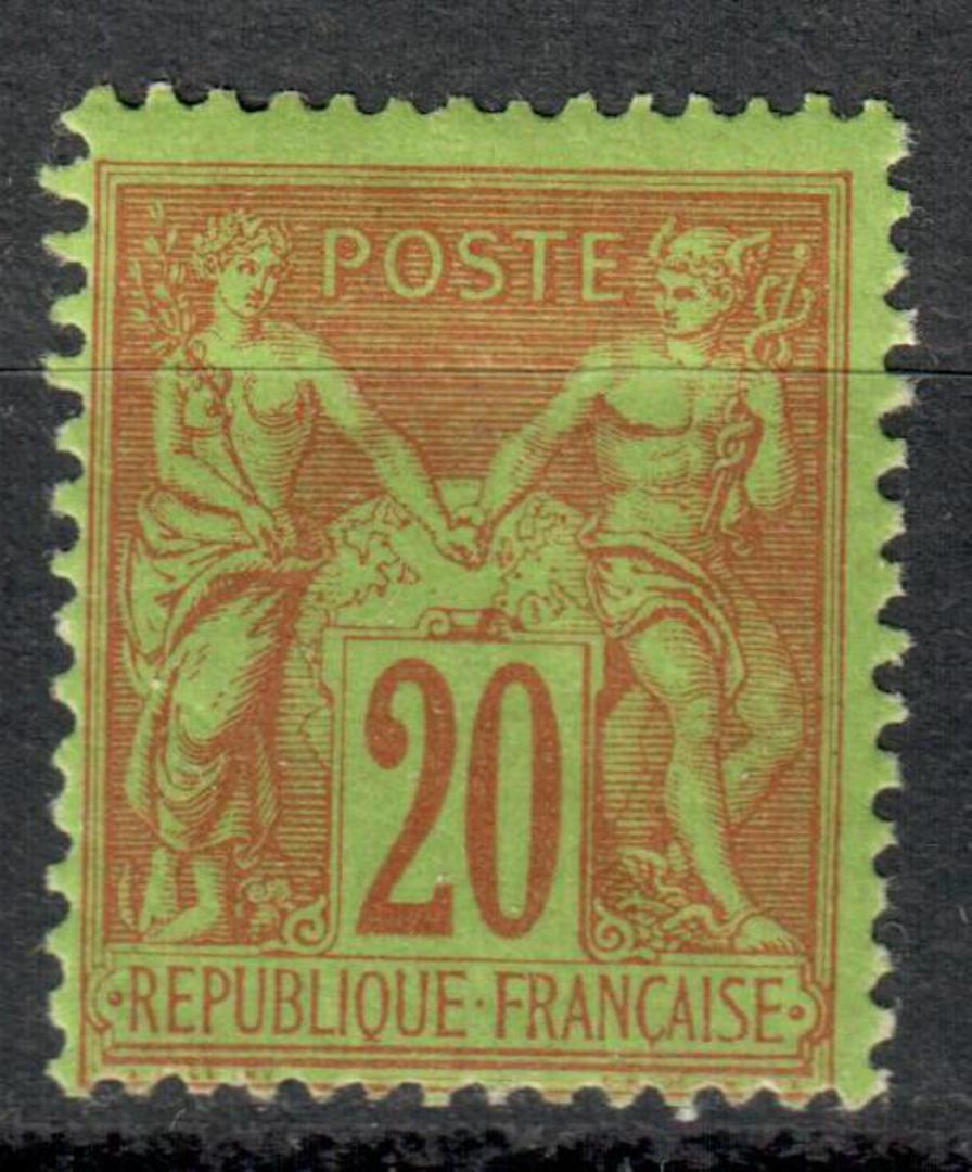 FRANCE 1877 Definitive 20c Red on yellow-green. - 39309 - LHM image 0