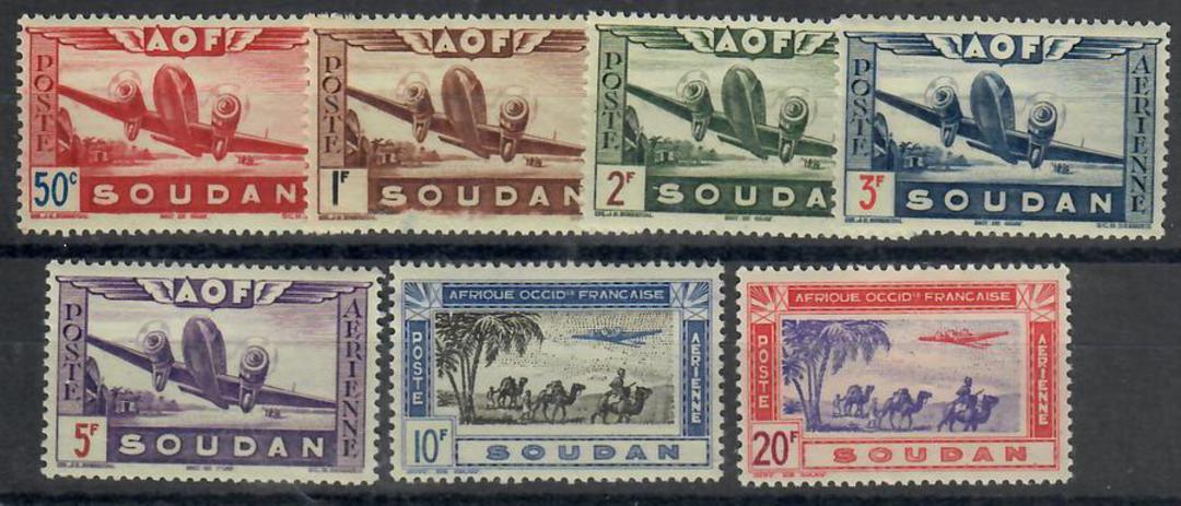 FRENCH SUDAN 1942 Air Definitives. Set of 7. - 24501 - Mint image 0