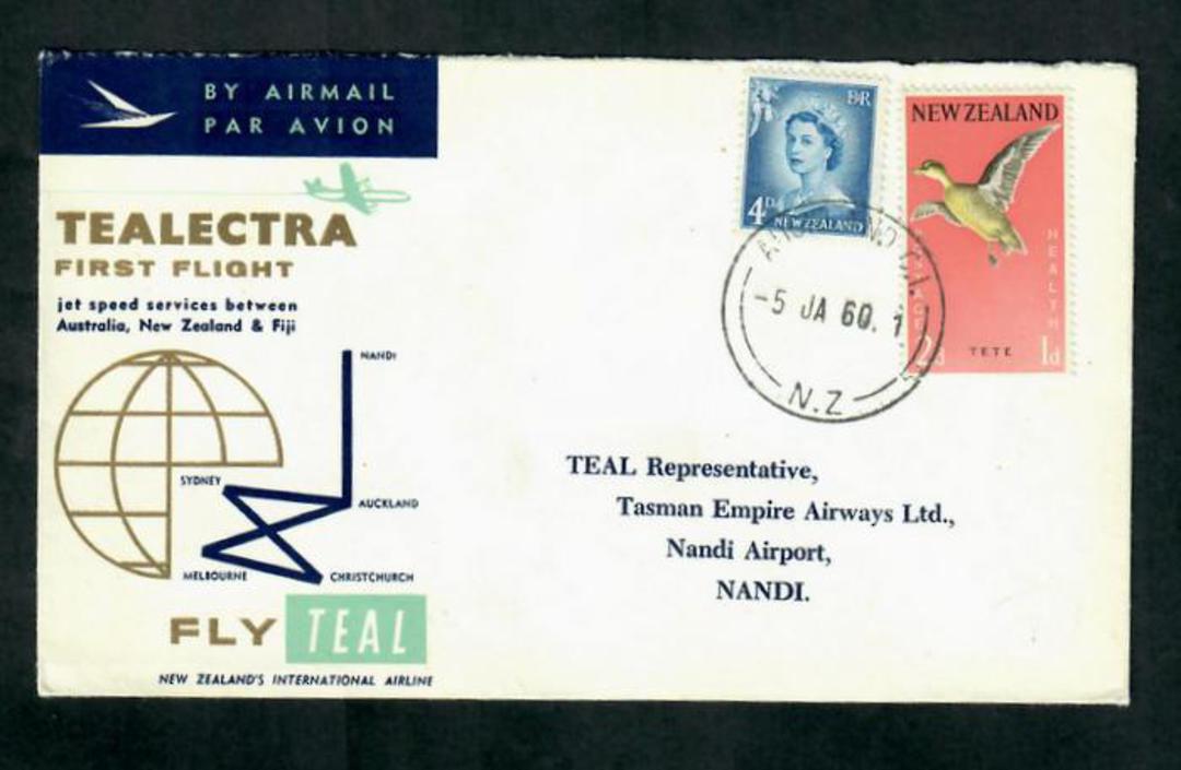 NEW ZEALAND 1960 Tealectra First Flight Jet Speed Services between Australia New Zealand and Fiji. Auckland to Nandi. - 30895 - image 0