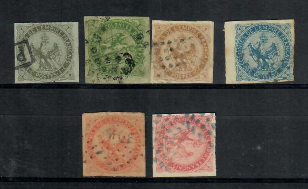 FRENCH COLONIES 1859 Definitives. Set of 6. - 20159 - Used image 0