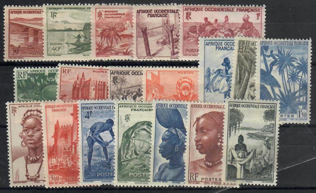 FRENCH WEST AFRICA 1947 Definitives. Set of 19. - 22324 - Mint image 0
