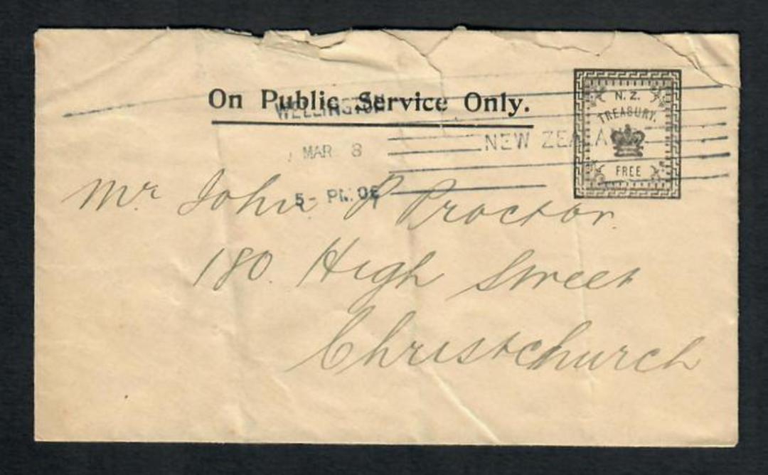 NEW ZEALAND 1906 Cover with NZ Treasury Free. - 31482 - PostalHist image 0