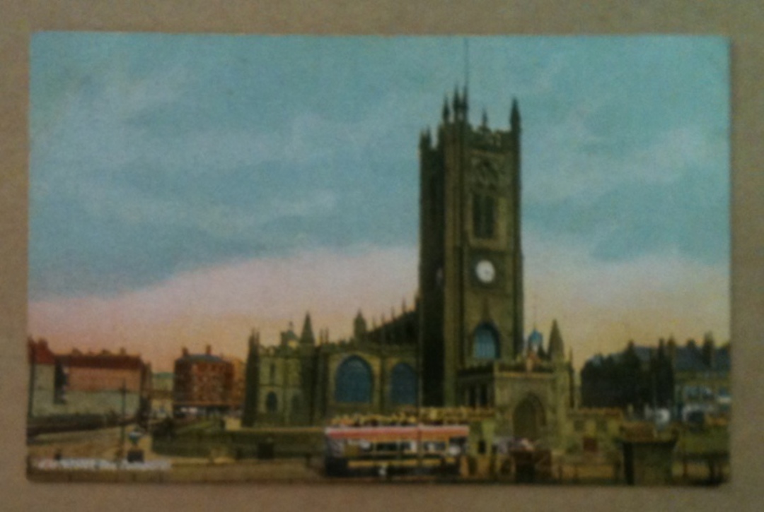 Coloured postcard of The Cathedral Manchester. - 242556 - Postcard image 0