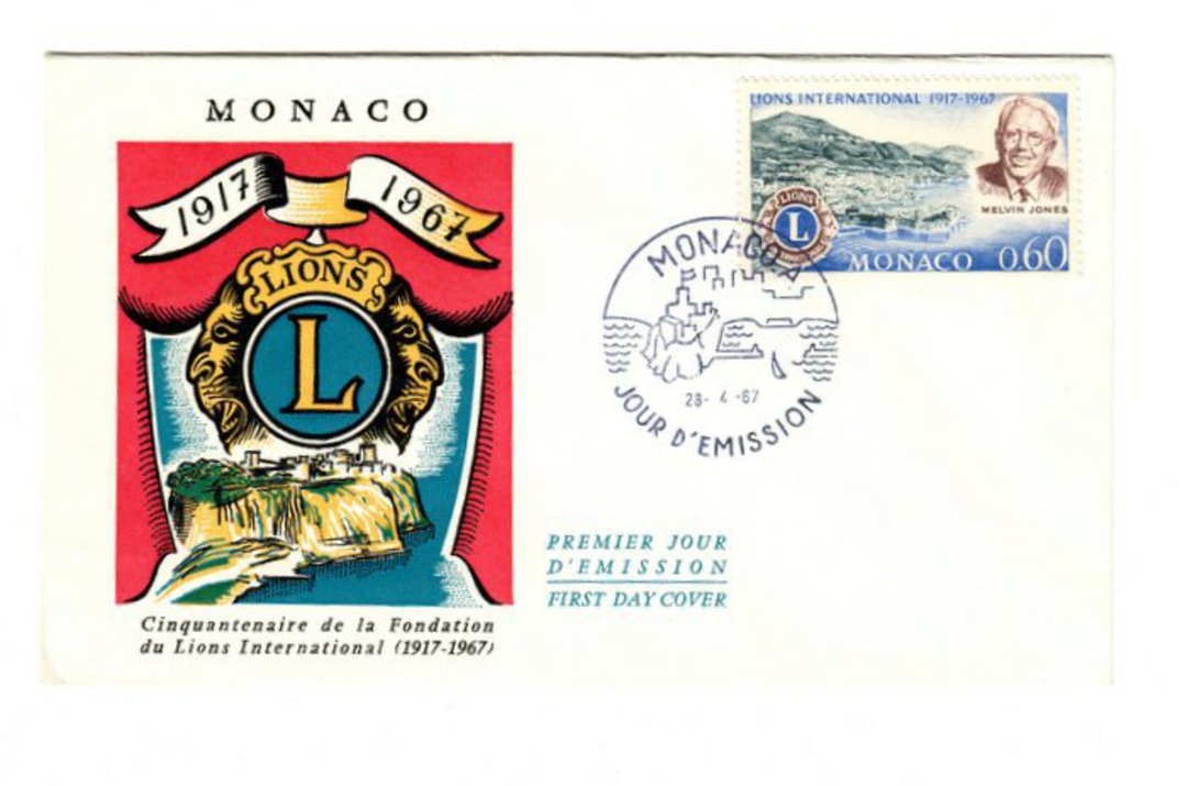 MONACO 1967 Lions on first day cover. - 37842 - FDC image 0