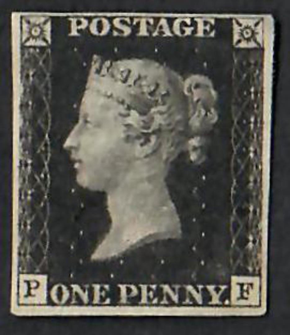 GREAT BRITAIN 1840 1d black mint. Very nice example of first stamp issued. Three good margins, and the fourth is tiny but not to image 0