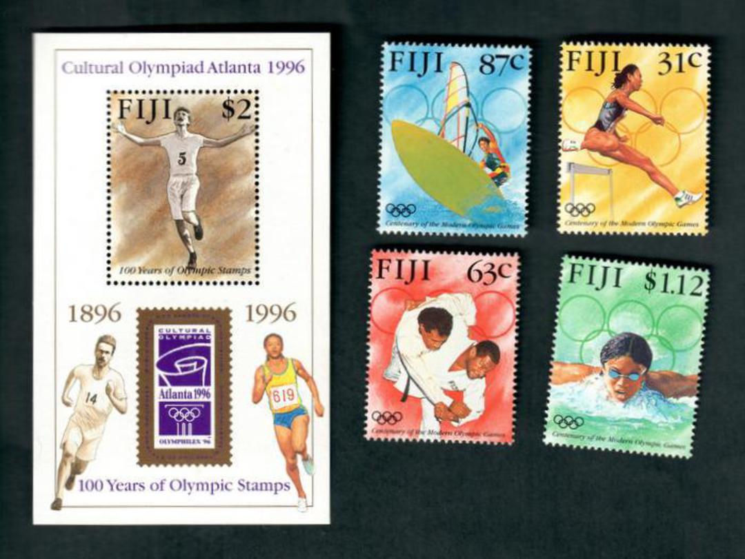FIJI 1996 Olympics. Set of 4 and miniature sheet. - 52484 - UHM image 0