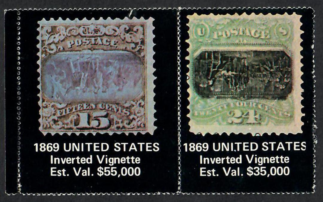 USA 1869 Inverted Vignettes. Joined pair. Worth heaps. What a shame that they are reproductions. - 26752 - image 0
