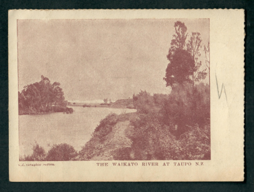 Early Undivided Postcard of The Waikato River near Taupo. - 46735 - Postcard image 0
