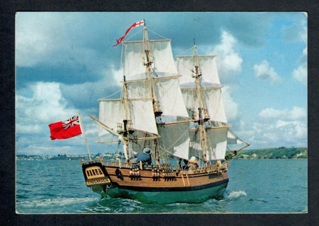 Coloured postcard of the replica of the Endeavour. South British Insurance. - 40299 - Postcard image 0