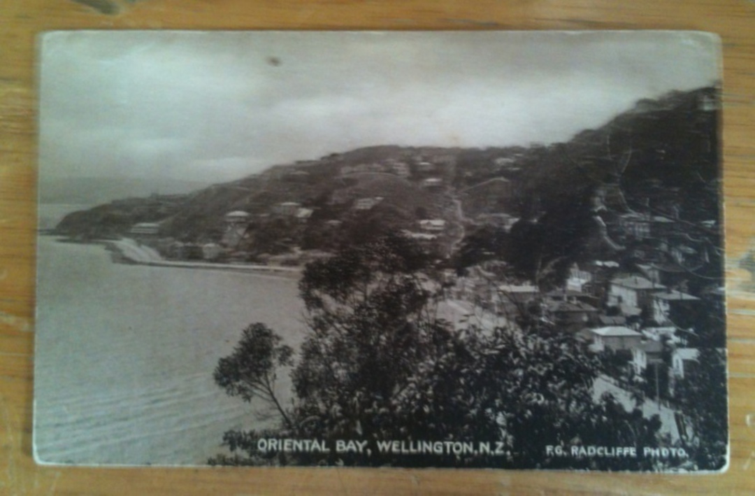 Sepia Postcard by Radcliffe of Oriental Bay Wellington. - 47770 - Postcard image 0