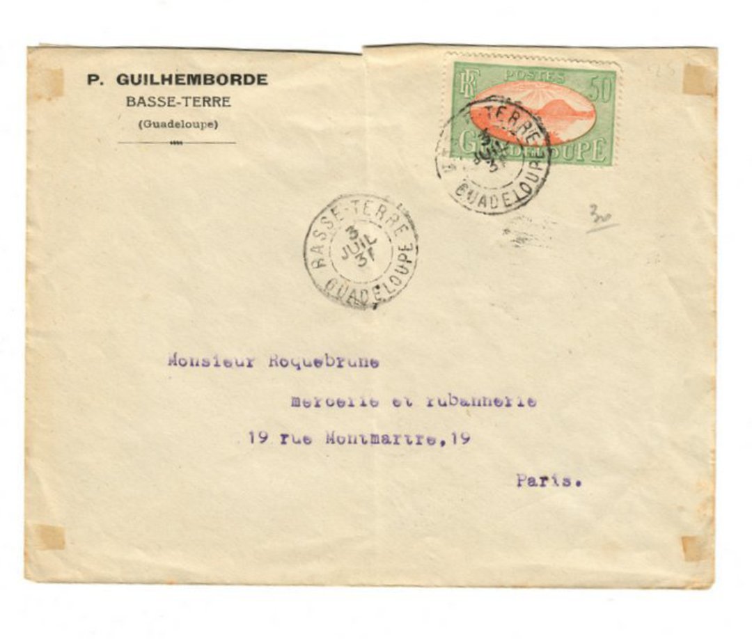 GUADELOUPE 1931 Letter from Basse-Terre to Paris. - 37616 - PostalHist image 0