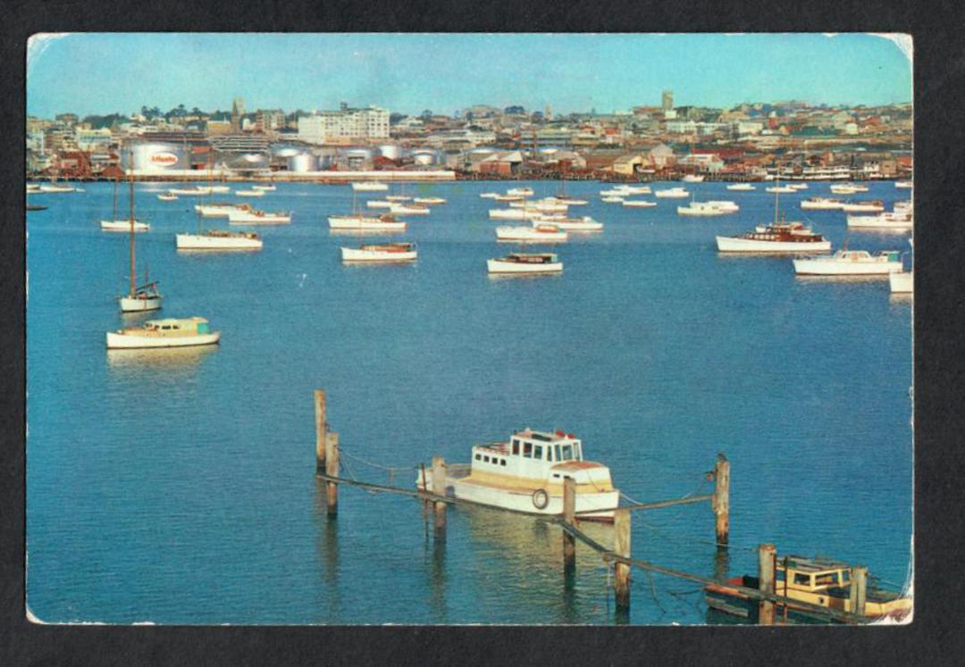 Modern Coloured Postcard by Gladys Goodall of Auckland Harbour Bridge Yacht Anchoage. - 444400 - Postcard image 0