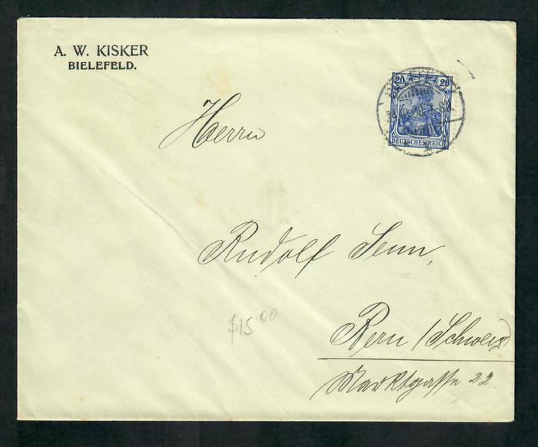GERMANY 1908 Cover from Bielfeld. Clean and tidy. - 31349 - PostalHist image 0
