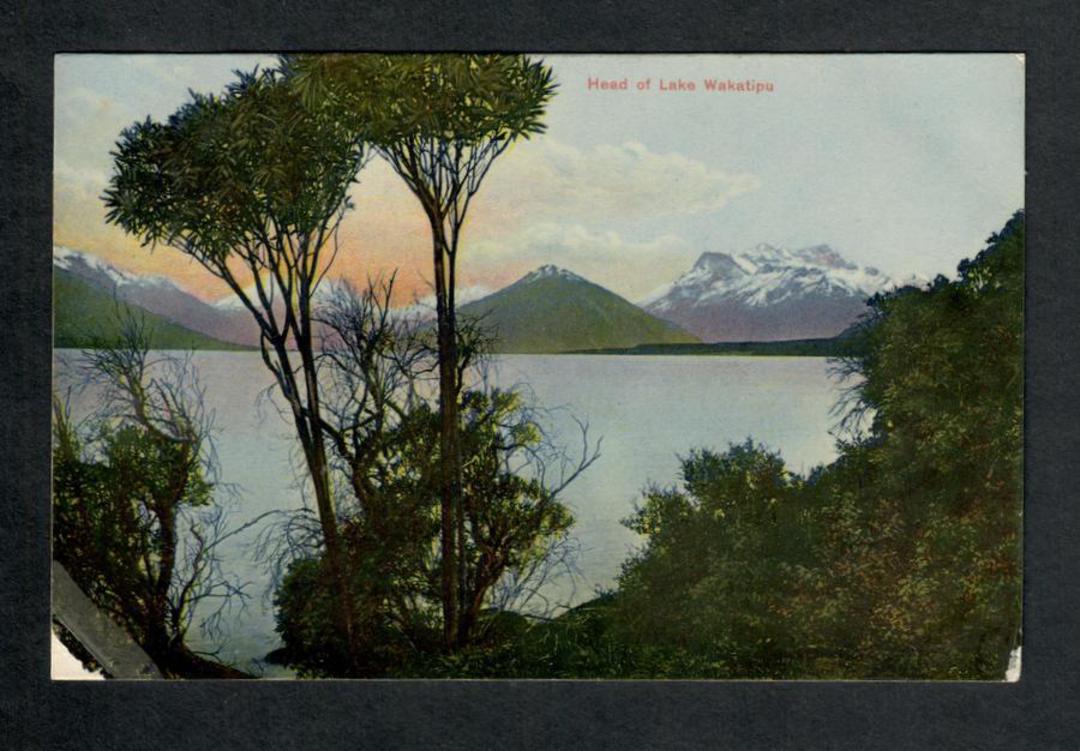 Coloured Postcard by Ferguson of Head of Lake Wakatipu. - 249427 - Postcard image 0