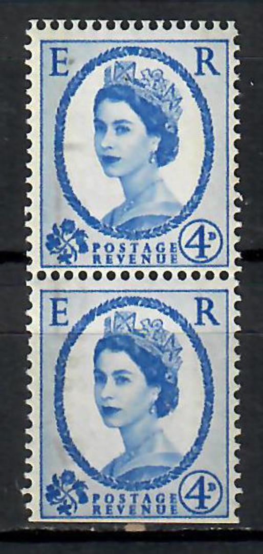 GREAT BRITAIN 1958 Wilding Head 4d Deep Ultramarine. Watermark Multiple Crown Upright but clearly from the booklet. Not Phosphor image 0