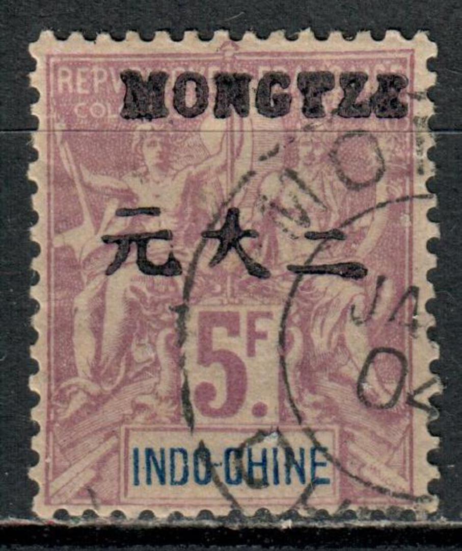 INDO-CHINESE POST OFFICES IN MONGTZE 1903fine copy of the  5F  with good perfs and centering. Fresh and clean. - 71255 - VFU image 0