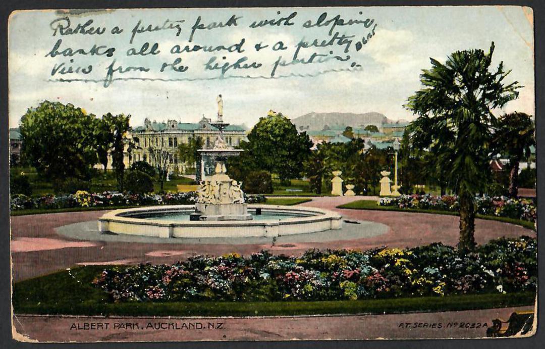 Coloured Postcard of Albert Park Auckland. - 45226 - Postcard image 0