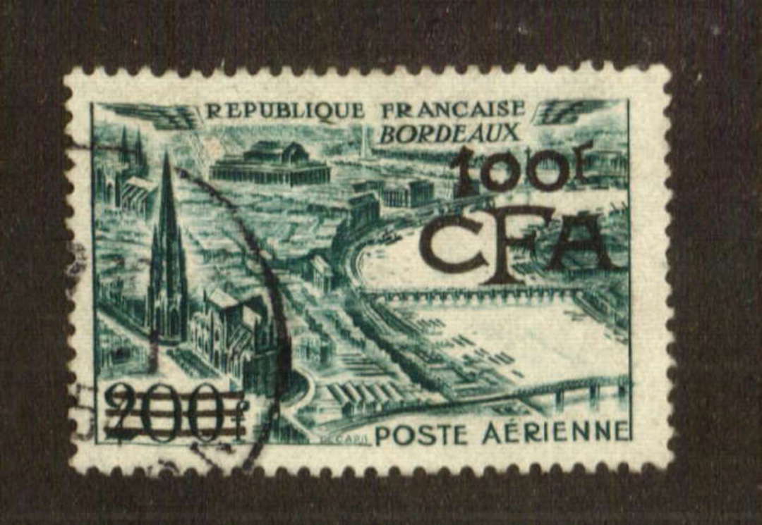 REUNION 1949 overprint 100f on 200f Air City of Bordeaux. - 71273 - FU image 0
