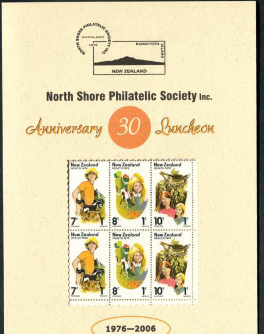 NEW ZEALAND 2006 30th Anniversary of the North Shore Philatelic Society. Menu enclosed in a special folder. The menu is printed image 0