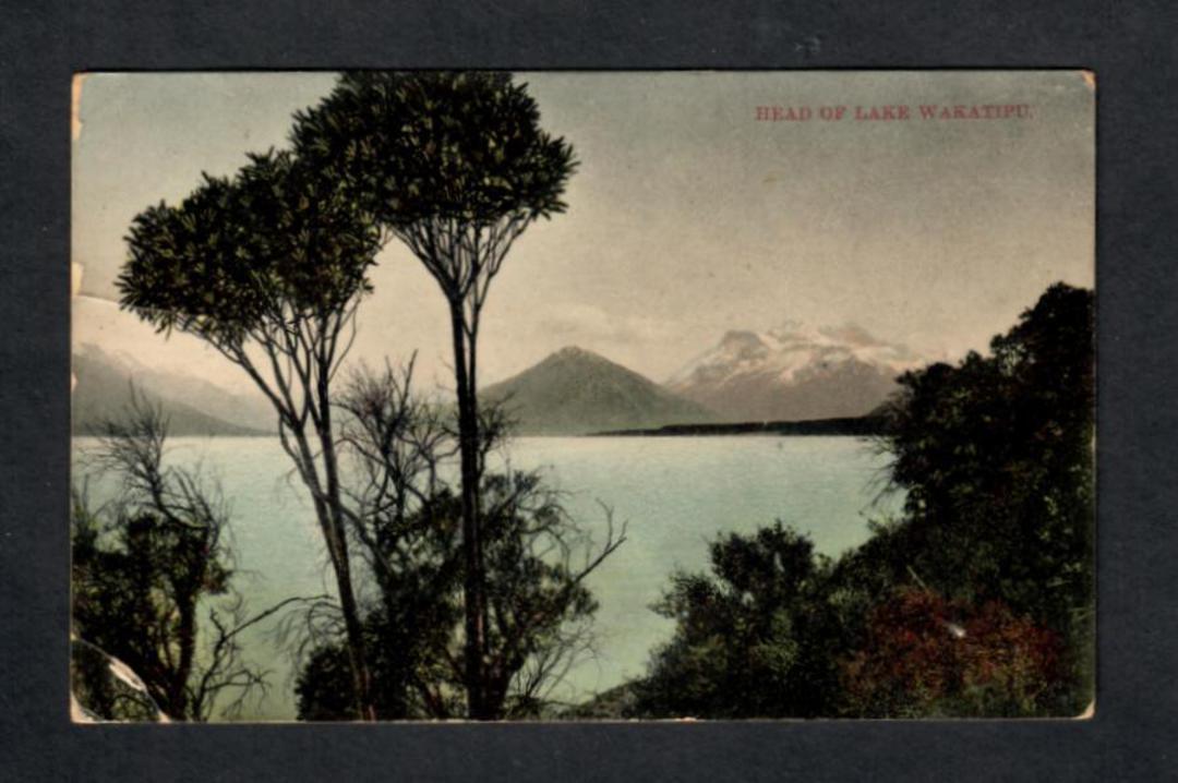Coloured Postcard of Head of Lake Wakatipu. - 249422 - Postcard image 0