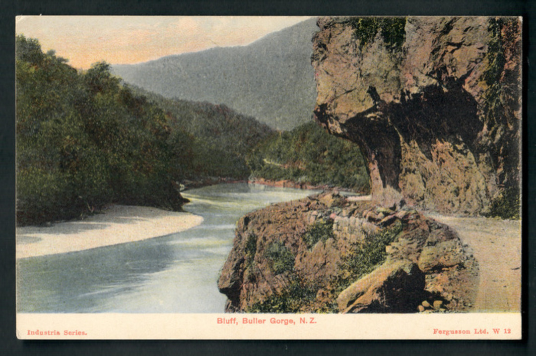 Coloured postcard of Bluff Buller River. - 48776 - Postcard image 0
