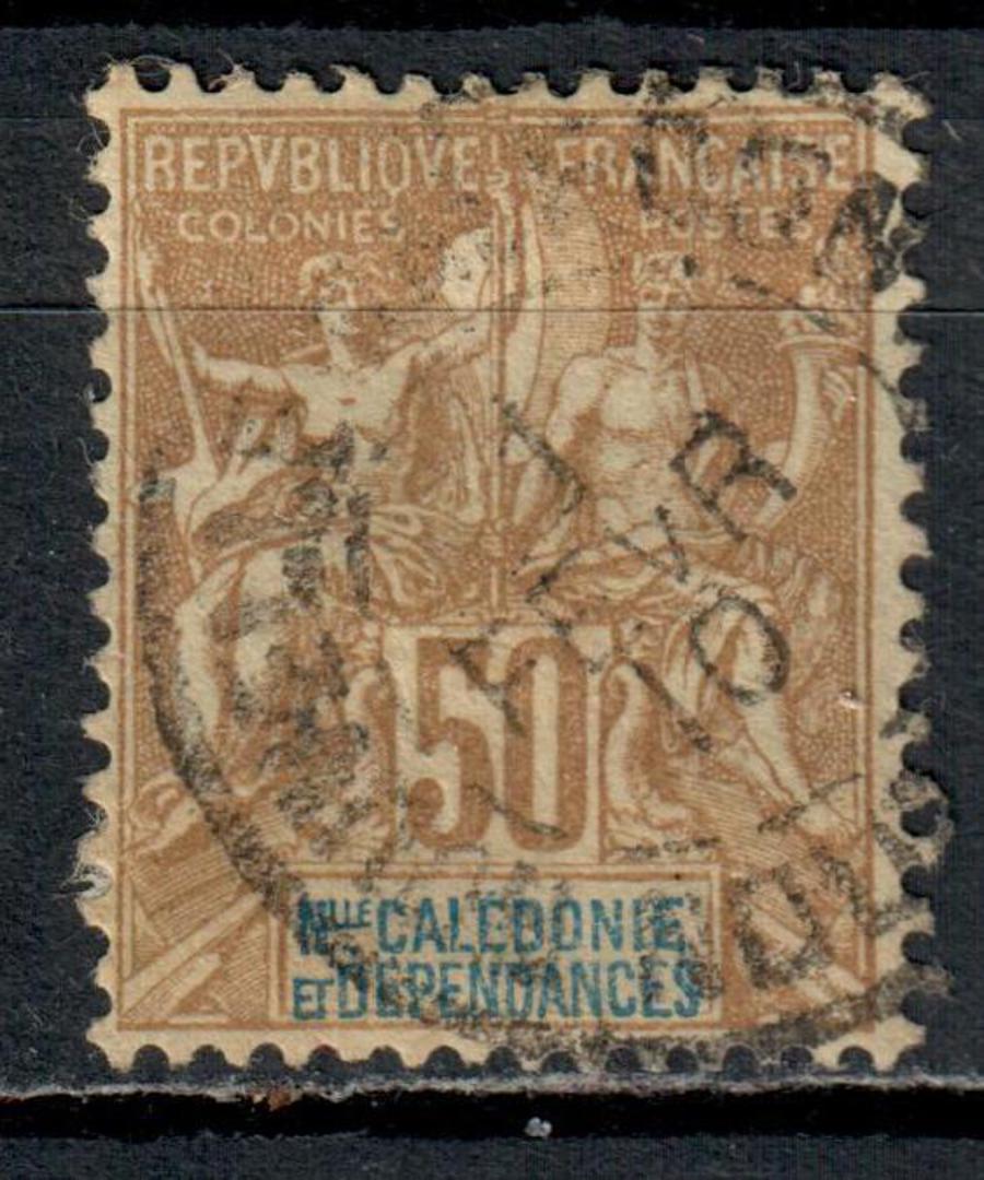 NEW CALEDONIA 1900 Definitive 50c Brown on azure. - 76402 - Used image 0