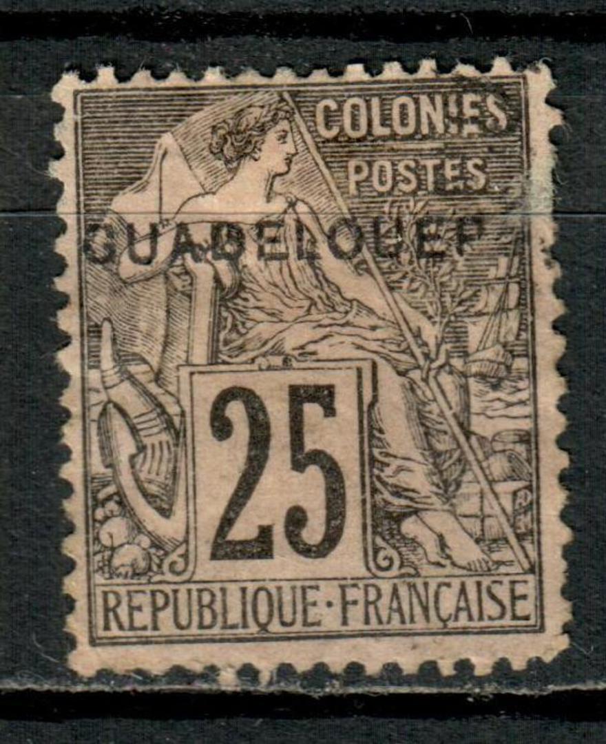 GUADELOUPE 1891 Definitive Surcharge on Type J of French Colonies (General Issues) 25c Black on rose. Error GUADELOUEP. - 75885 image 0