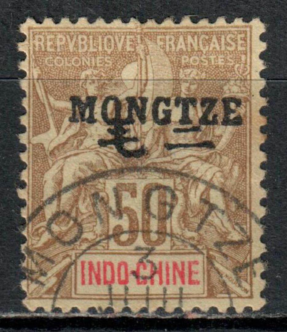 INDO-CHINESE POST OFFICES IN MONGTZE 1906 50c brown good perfs and centering - 71256 - VFU image 0