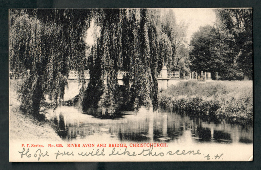 Postcard of Wiver Avon and Bridge Christchurch. - 48369 - Postcard image 0