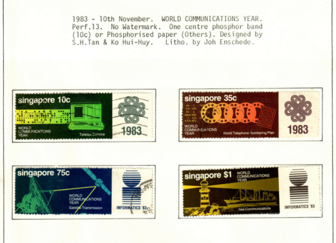 SINGAPORE 1983 World Communications Year. Set of 4. - 59608 - VFU image 0