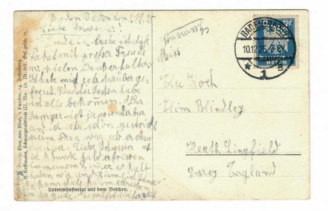 GERMANY 1925 Art Postcard to England with perfin. - 30438 - PostalHist image 0