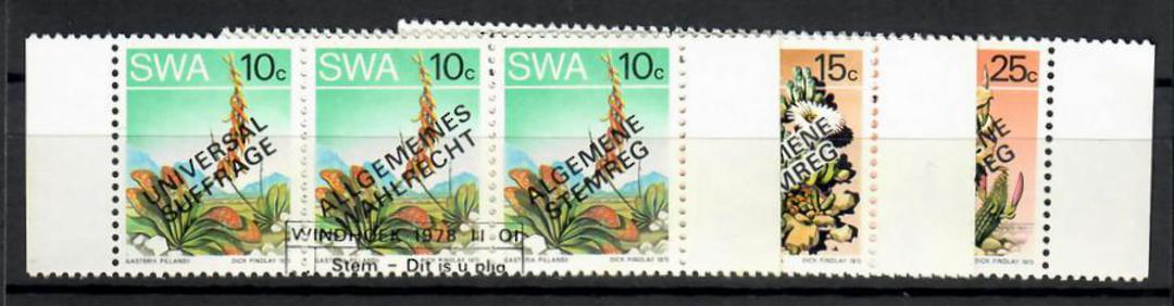 SOUTH WEST AFRICA 1978 Universal Suffrage. Set of 18 in strips of 3 as issued. - 22426 - VFU image 0