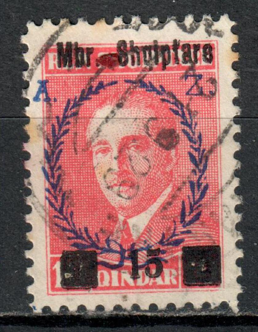 ALBANIA 1929 Overprint 15q on 10q Rose-Red. Perf 11½. Not lpriced by Stanley Gibbons. - 78811 - VFU image 0