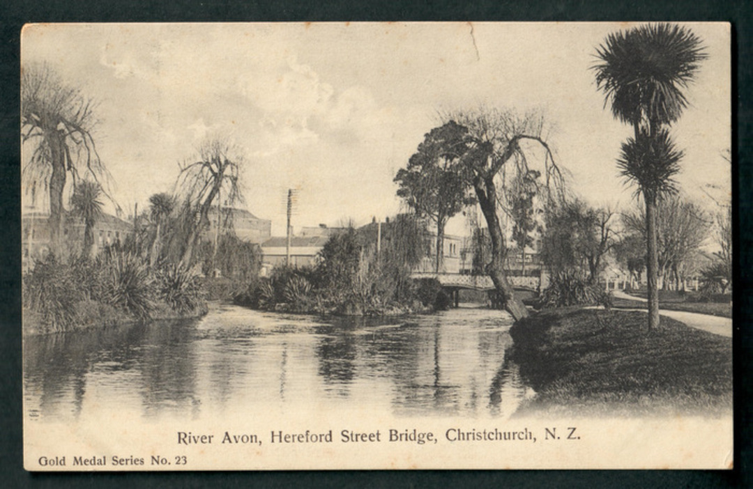 Postcard of Hereford Street Bridge Christchurch. - 48318 - Postcard image 0