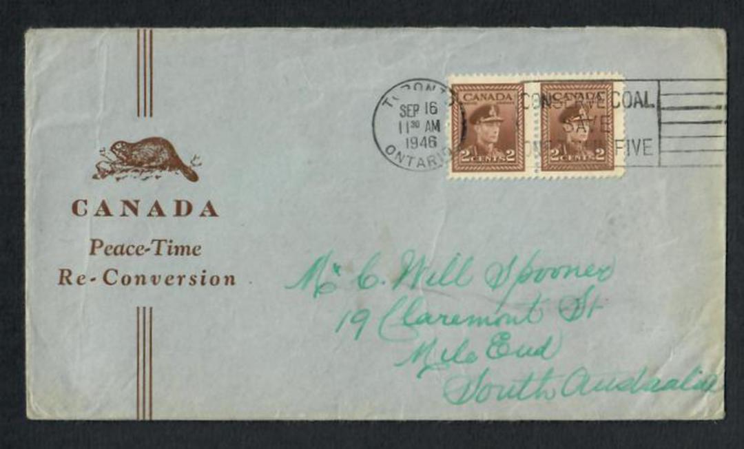 CANADA 1948 Peacetime reconversion illustrated cover addressed to Australia. - 30687 - PostalHist image 0