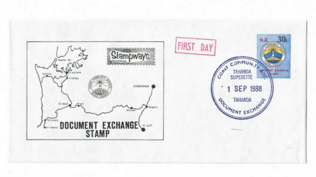 NEW ZEALAND Alternative Postal Operator Stampways 1988 30c Blue Postal Stationery. Taharoa Superette first day cover. - 132691 - image 0