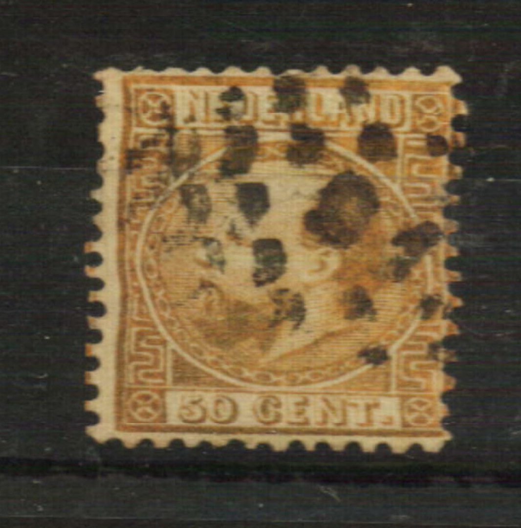 NETHERLANDS 1867 50c Gold. Perf 12½ x 12. Die1 Centred right. Good perfs. - 21206 - Used image 0