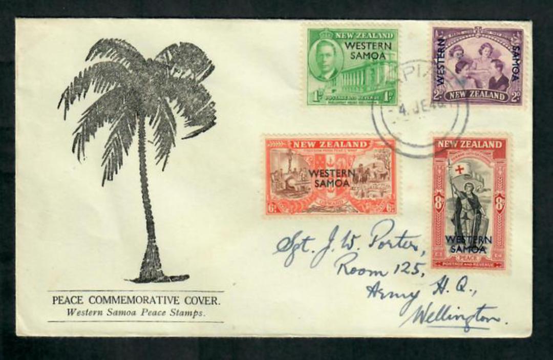 SAMOA 1946 Peace. Set of 4 on first day cover. - 30589 - FDC image 0