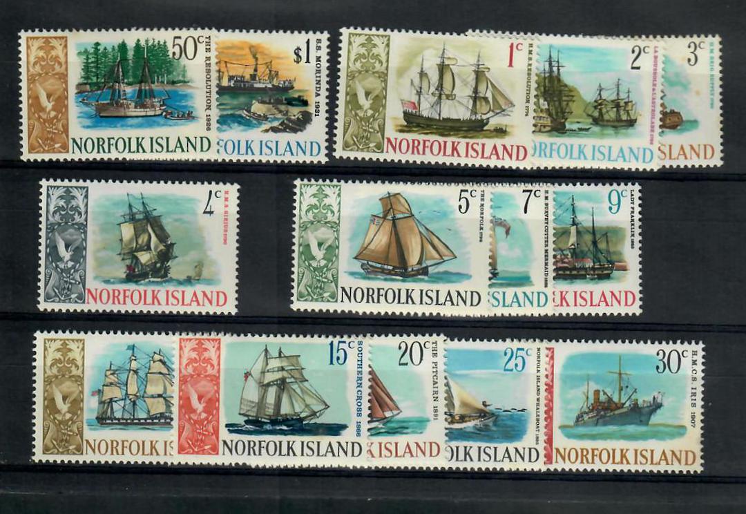 NORFOLK ISLAND 1967 Ships. Set of 14. - 21732 - LHM image 0