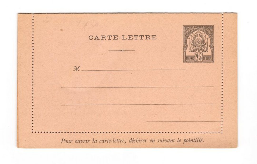 TUNISIA 1888 Carte-Lettre 25c Black. Unused. - 38304 - PostalHist image 0