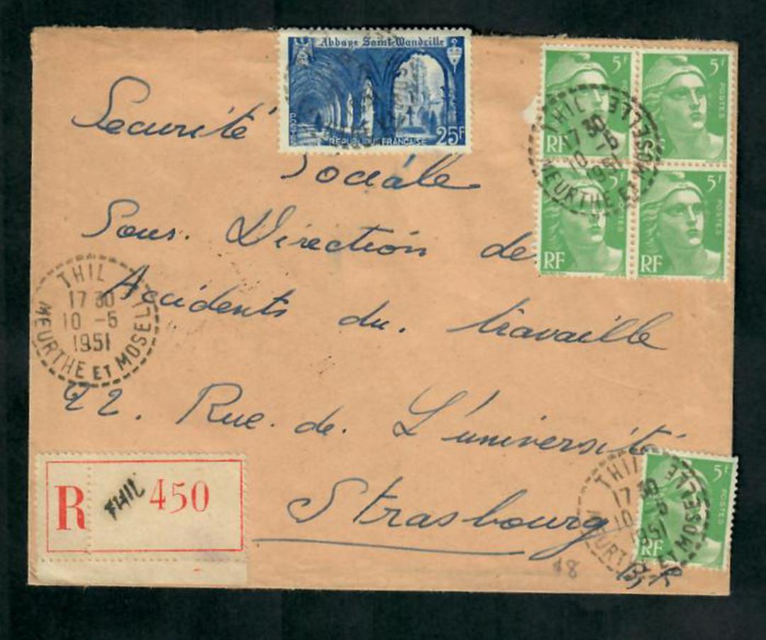 FRANCE 1951 Registered Cover to Germany. - 31254 - PostalHist image 0